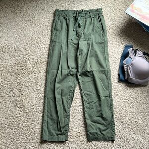 Loft green paper bag waist pants